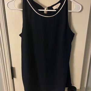LOFT Dark Blue Top with Light Trim